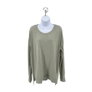 All In Motion Athletic Top WMNS XL Green Long Sleeve Hi-Low Thumbholes Active